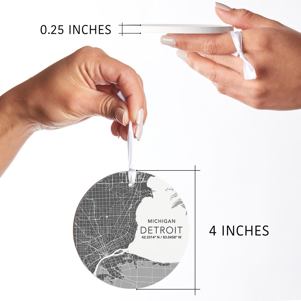Grey Detroit Michigan Map & Coordinates | 4x4