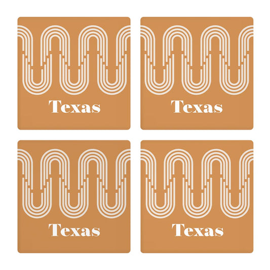 Vintage Groove Yellow Wave Lines Texas
