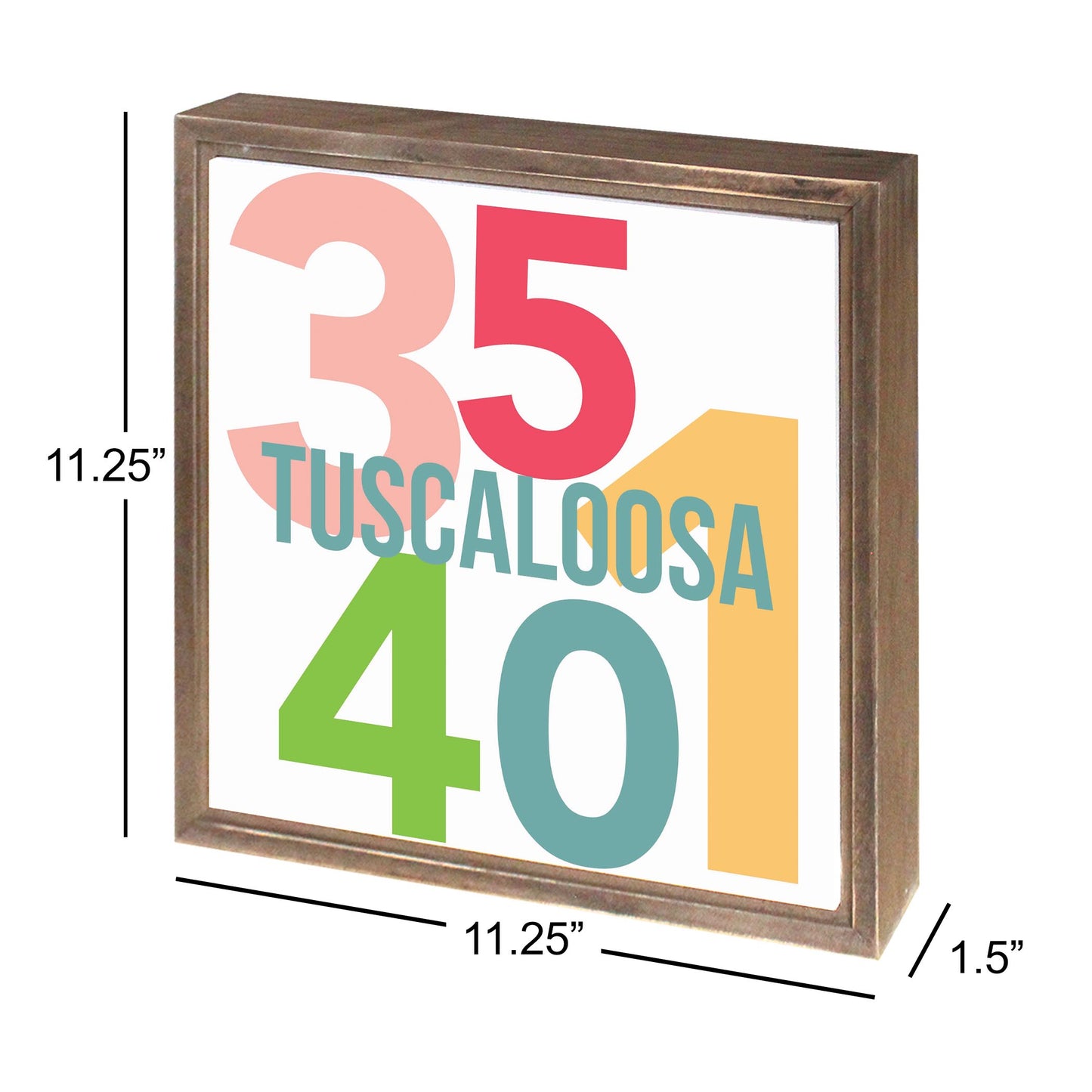 Boho Color Color Block City Zip Alabama Tuscaloosa | Wood Sign | Eaches | Min 1