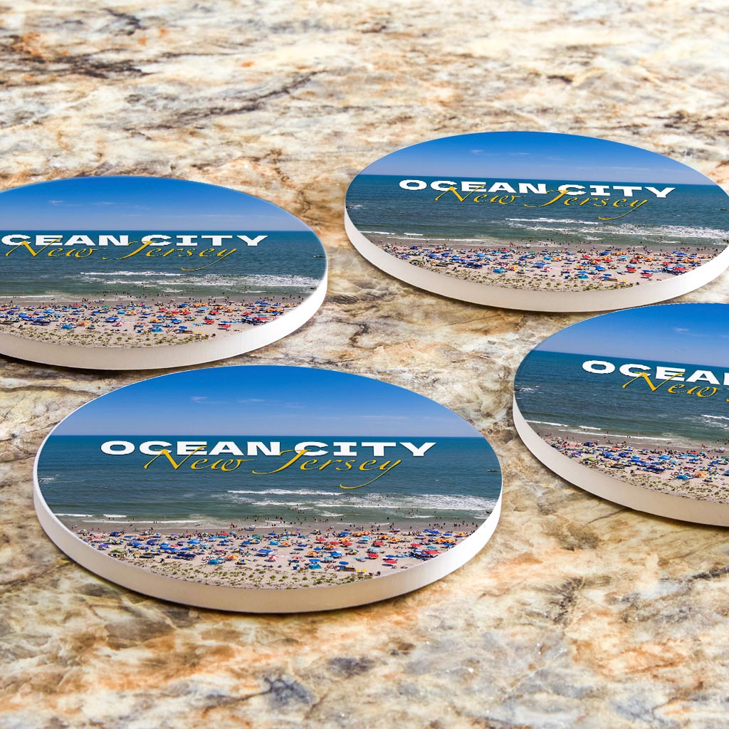 Beach Day Round Coaster| Absorbent Coasters | Set of 4 | Min 2