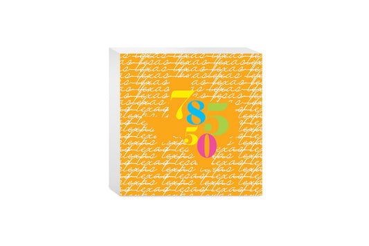 Bright Modern State Script Orange Texas Harlingen | Wood Block | Eaches | Min 4