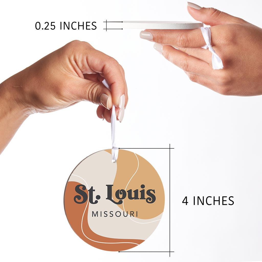 Vintage Groove Fluid Orange Missouri St Louis | Wood Ornament | Eaches | Min 6