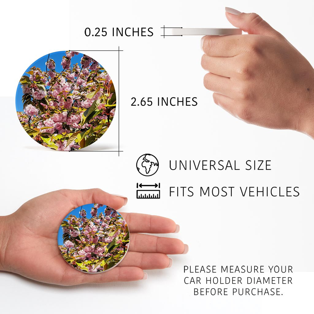 Monokian Cherry Blossoms | Absorbent Car Coasters | Set of 2 | Min 4