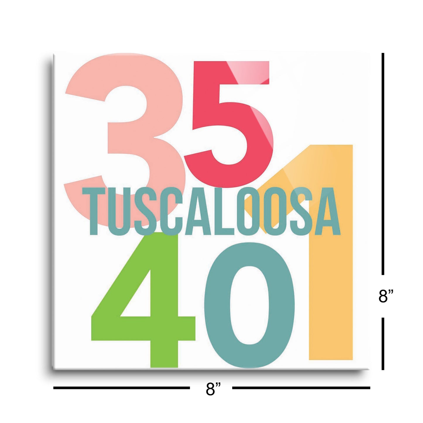 Boho Color Color Block City Zip Alabama Tuscaloosa | Hi-Def Glass Art | Eaches | Min 2