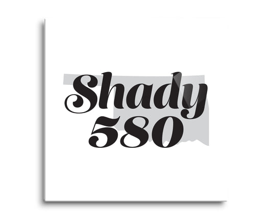 Minimalistic B&W Ardmore Ok Shady 580 White | Hi-Def Glass Art | Eaches | Min 2