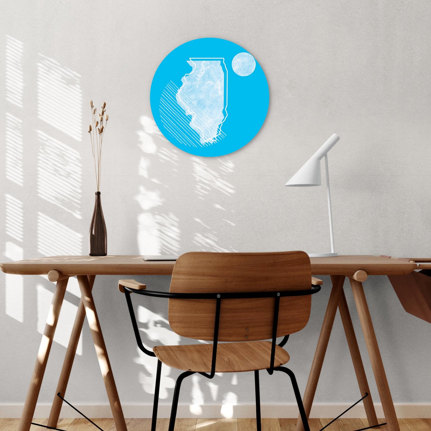 Bright Modern Geometric On Blue Georgia | Wood Sign | Eaches | Min 1