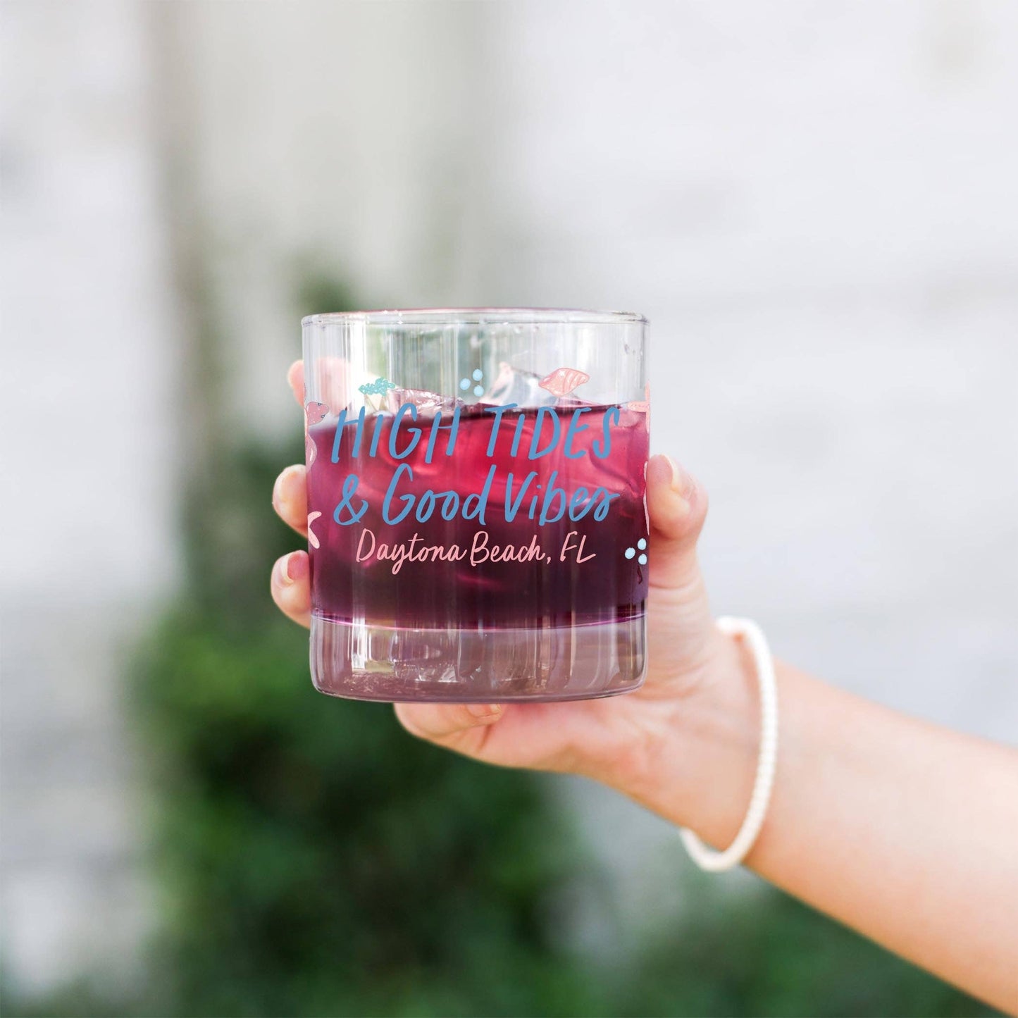 11oz Bourbon Glass-City & State Coastal Sea Turtles