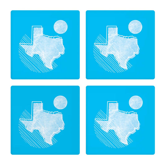 Bright Modern Geometric on Blue Texas