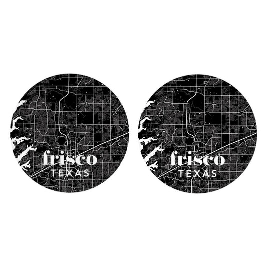 Black and White Black Map Texas Frisco