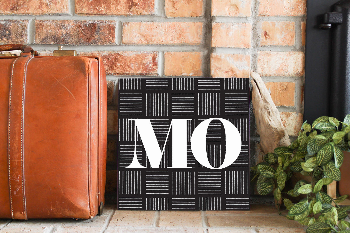 Black And White Abbreviated On Black Missouri | Wood Sign | Eaches | Min 2