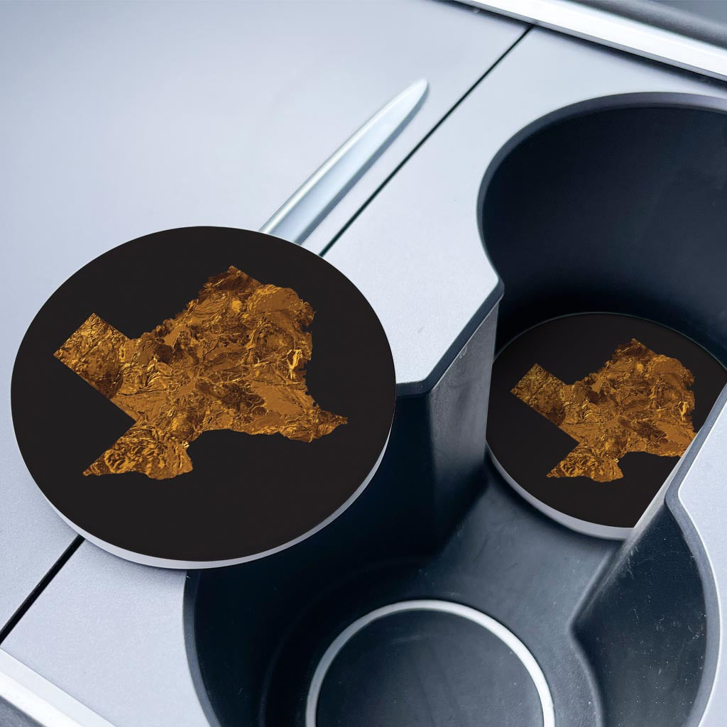Texas State Shape Copper | Absorbent Car Coasters | Set of 2 | Min 4