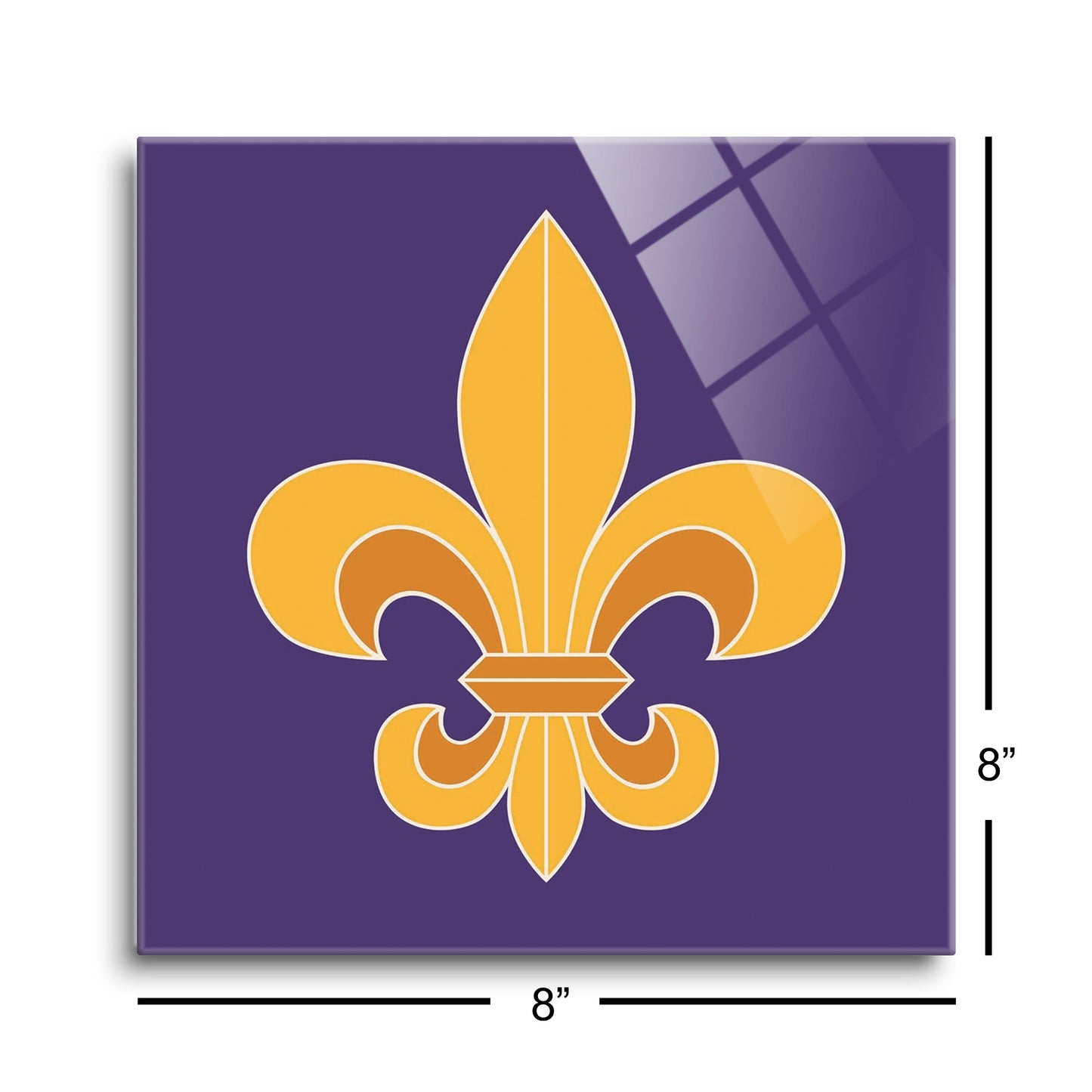 Purple Gold Louisiana Fleur De Lis | Hi-Def Glass Art | Eaches | Min 2