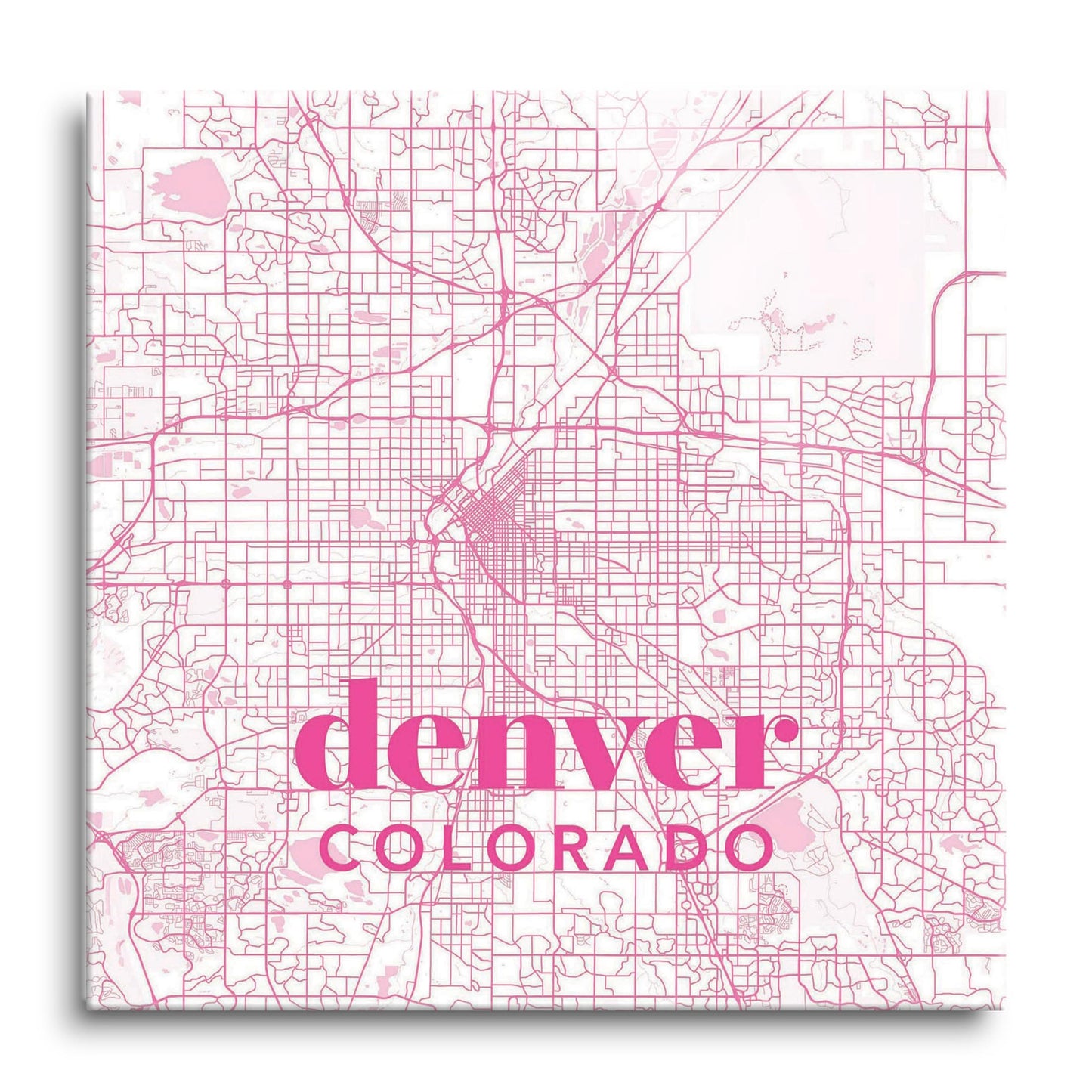 Bright Modern Pink Map Colorado Denver | Hi-Def Glass Art | Eaches | Min 1