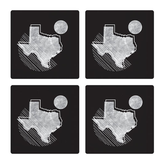 Black and White Geometric on Black Texas