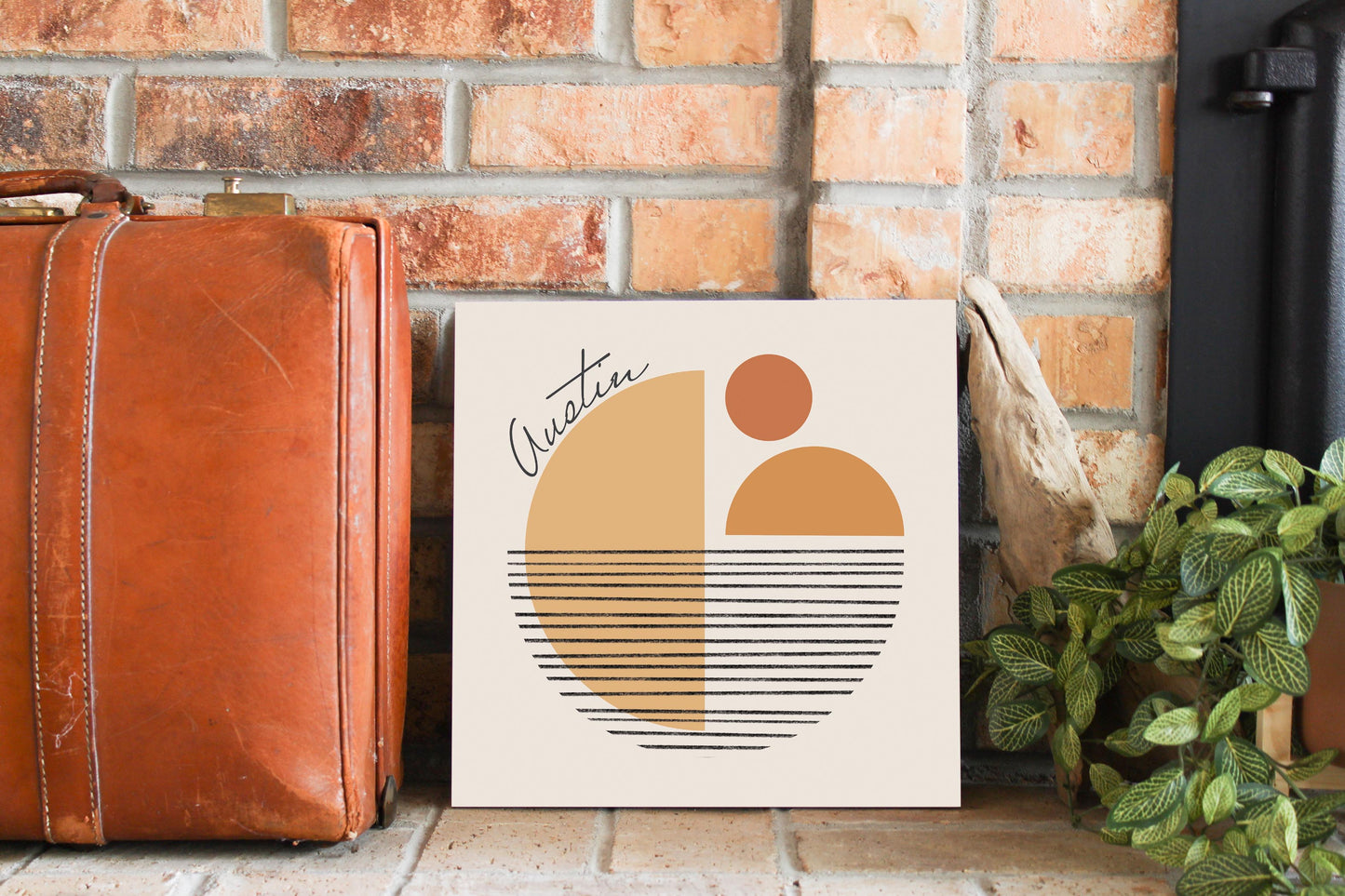 Vintage Groove Shapes Texas Austin | Wood Sign | Eaches | Min 2