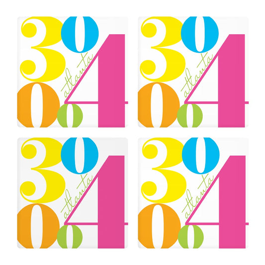 Bright Modern Color Block City Zip Georgia Atlanta | Absorbent Coasters | Set of 4 | Min 2