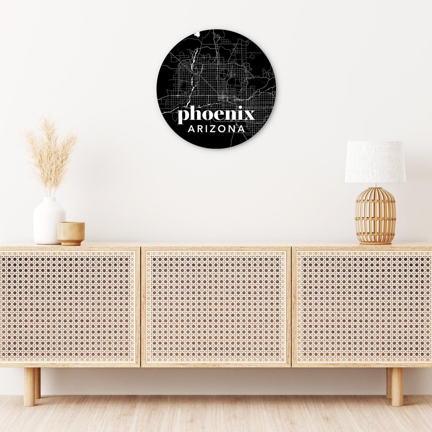 Black And White Black Map Arizona Phoenix | Wood Sign | Eaches | Min 1