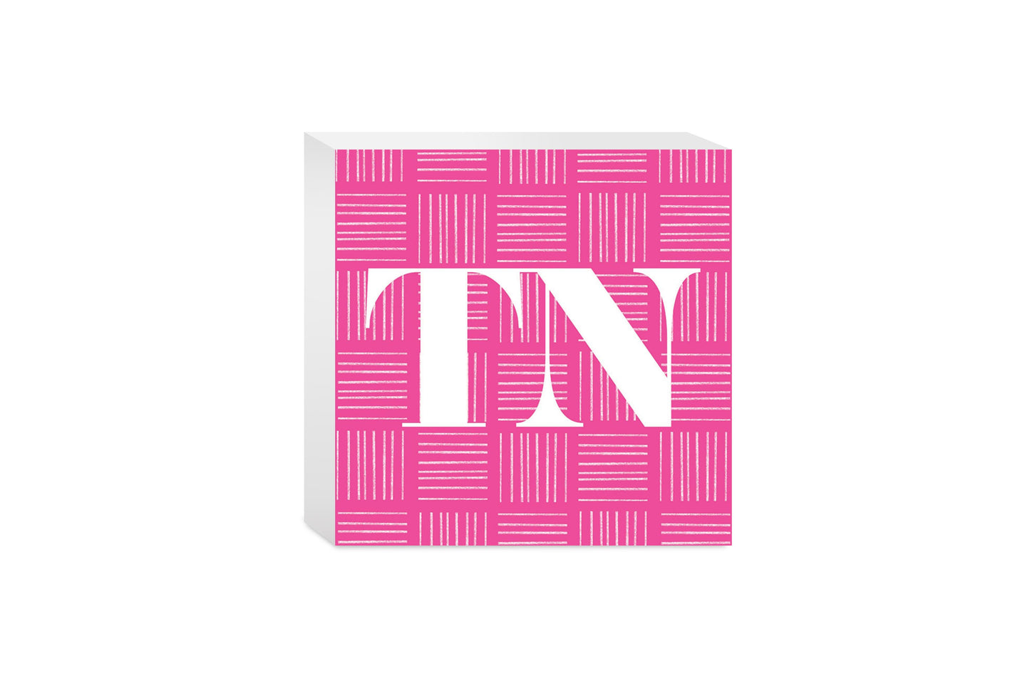 Bright Modern Abbreviated On Pink Tennessee | Wood Block | Eaches | Min 4