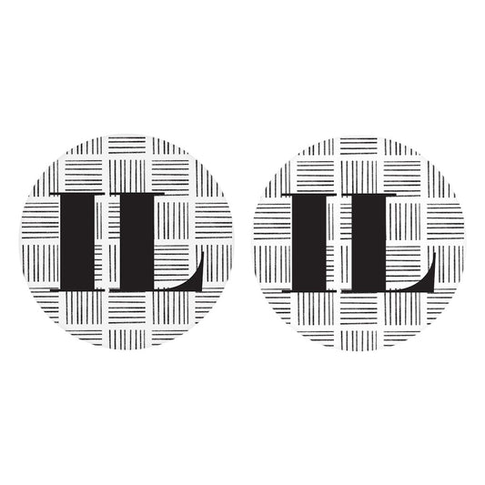 Black And White Geometric On White Illinois| Absorbent Car Coasters | Set of 2 | Min 4