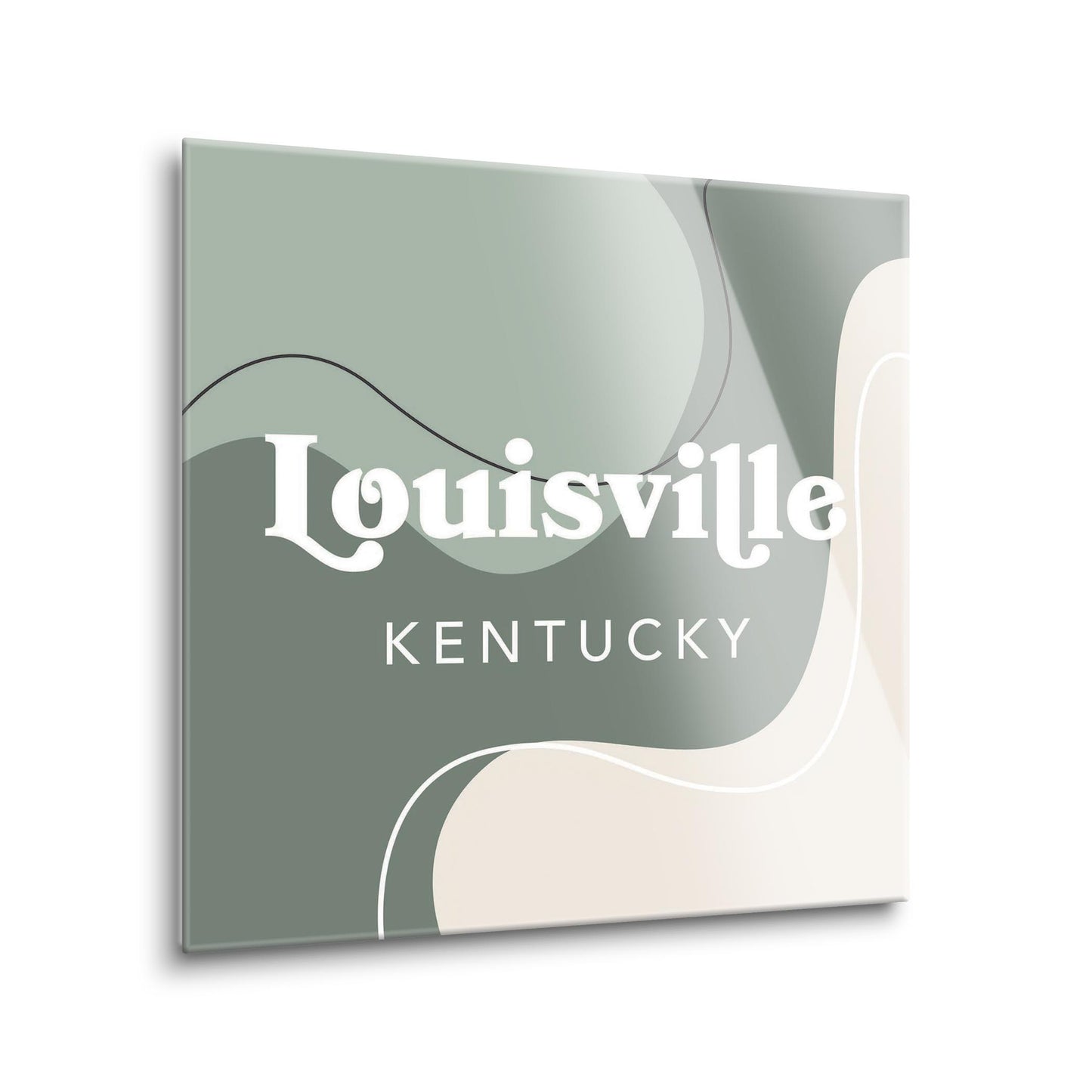 Vintage Groove Fluid Green Kentucky Louisville | Hi-Def Glass Art | Eaches | Min 1
