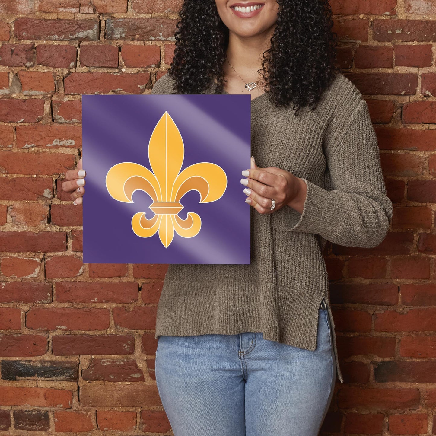 Purple Gold Louisiana Fleur De Lis | Hi-Def Glass Art | Eaches | Min 1