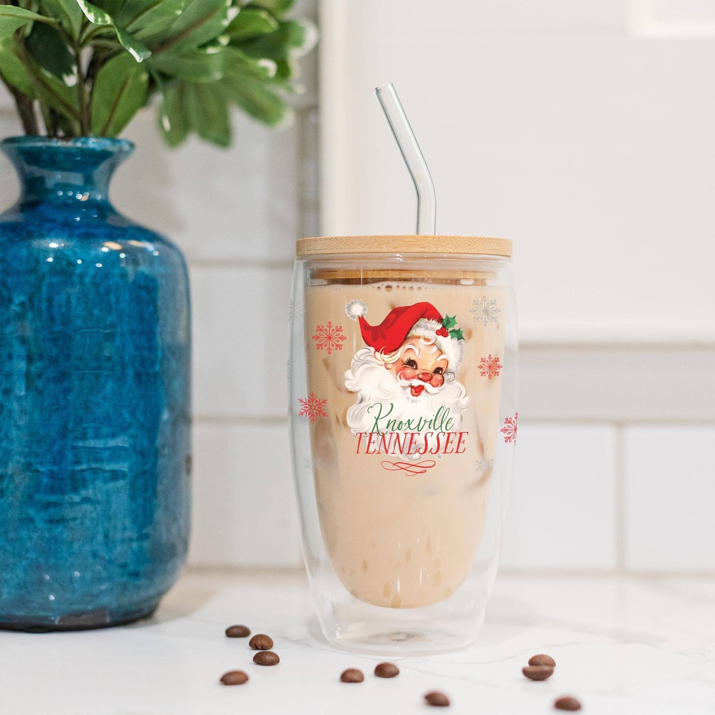 Insulated Glass Tumbler Classic Santa City & State