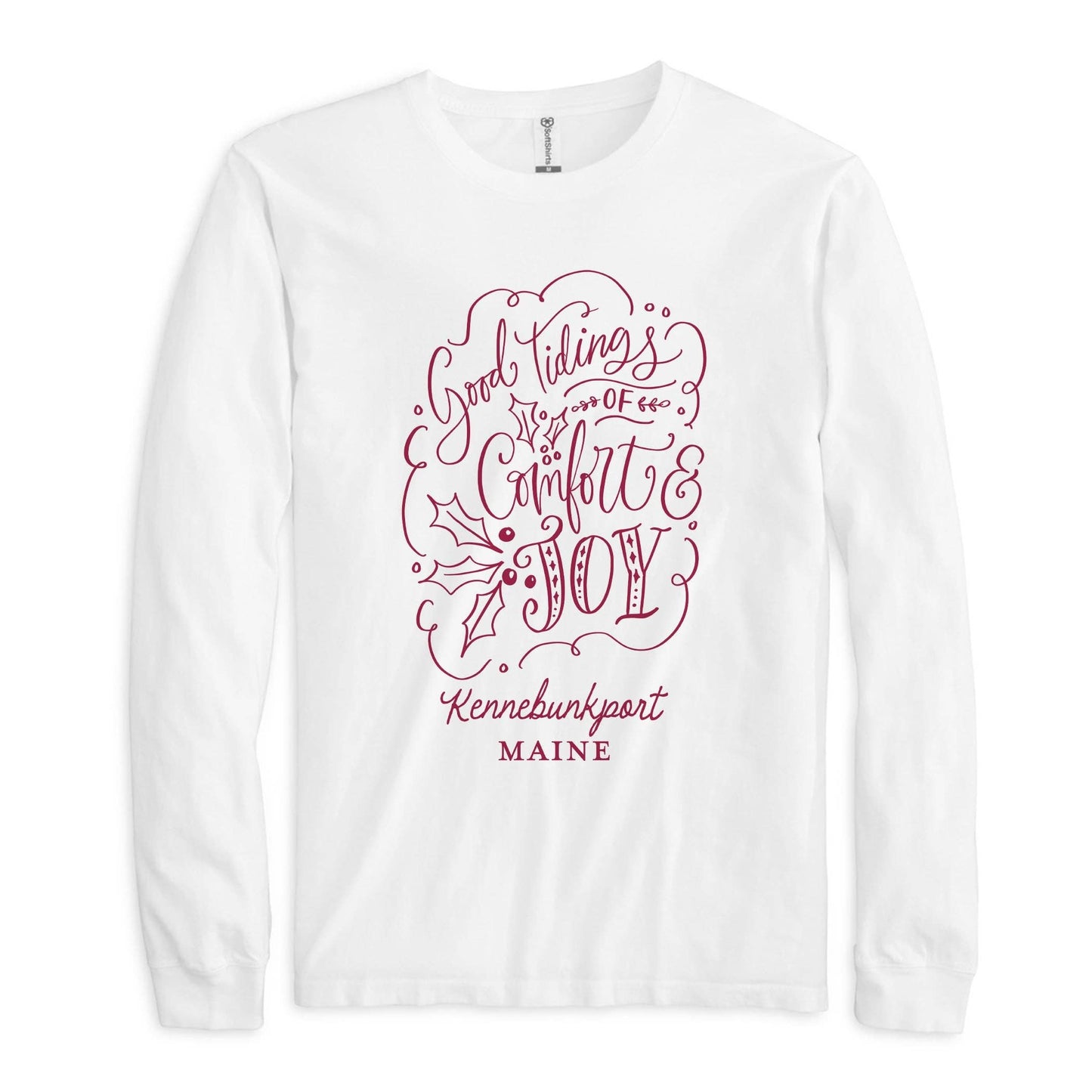 Long Sleeve T-Shirt White-Love + Local Winterberry