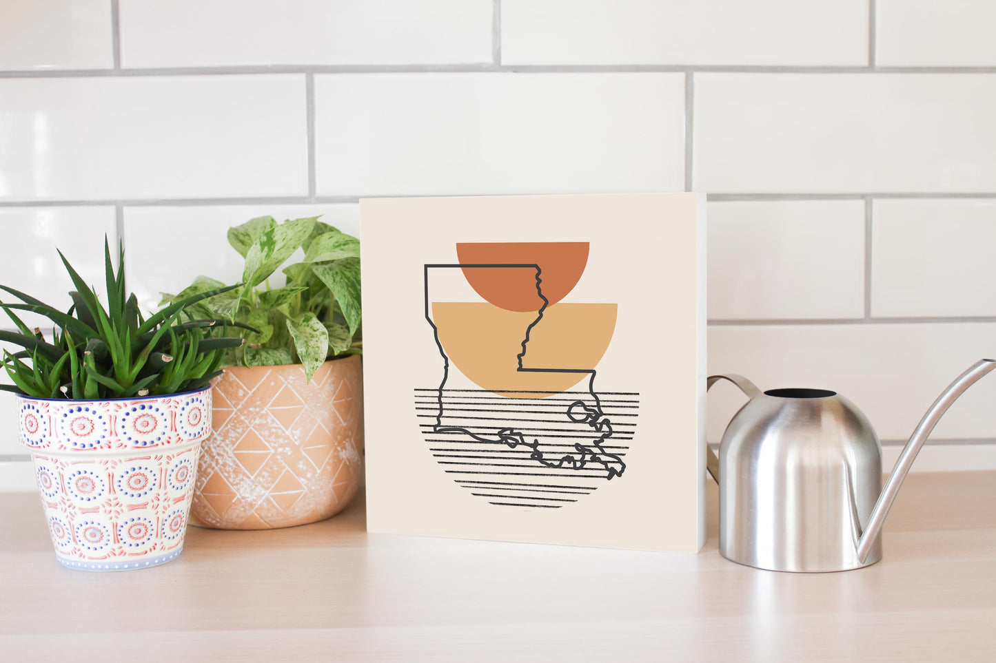 Vintage Groove Shape Stack Louisiana | Wood Block | Eaches | Min 2