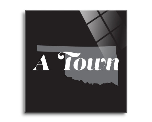 Minimalistic B&W Ardmore Ok A Town Black | Hi-Def Glass Art | Eaches | Min 2