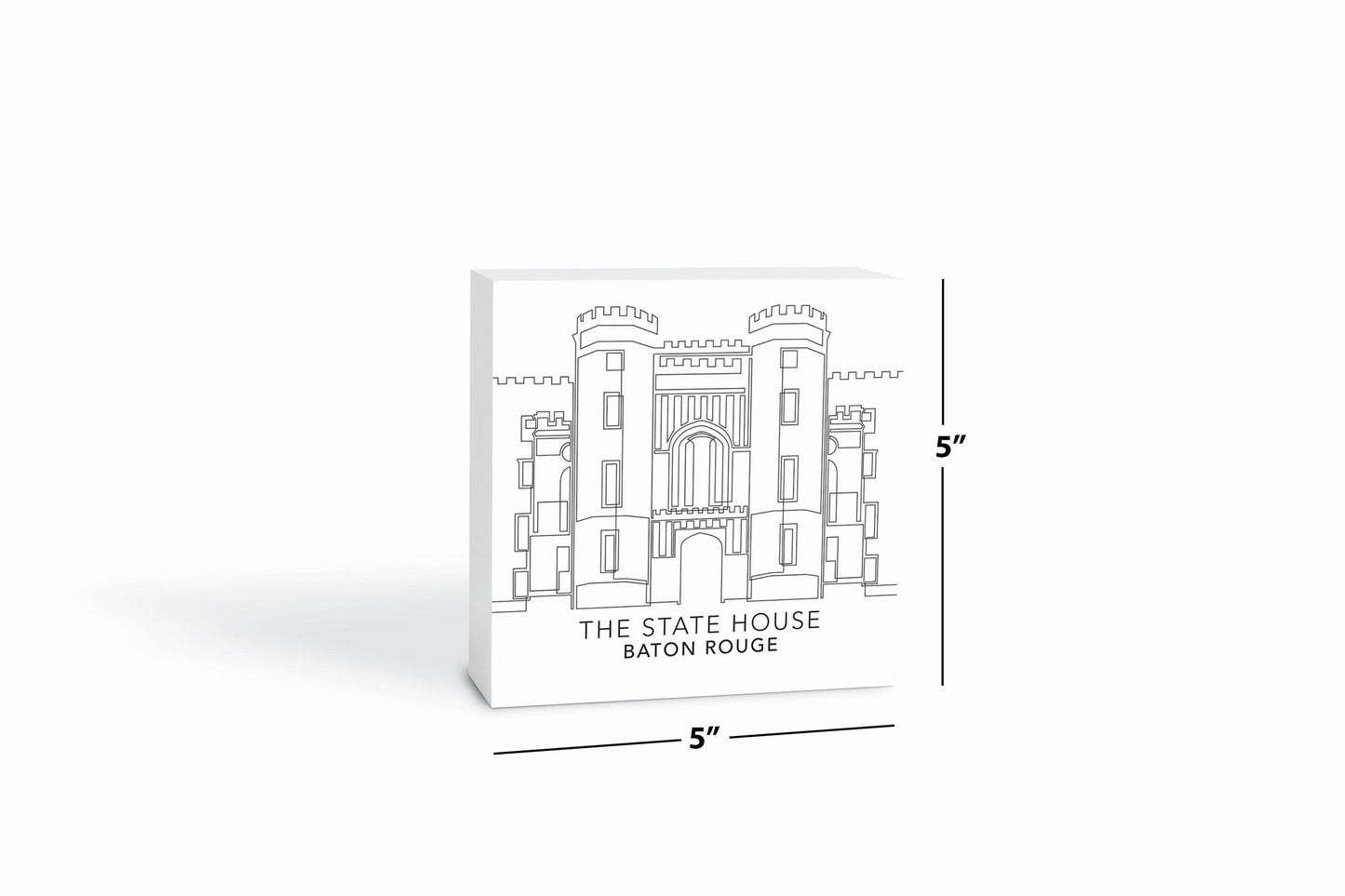 Minimalistic Baton Rouge State House | Wood Block | Eaches | Min 4