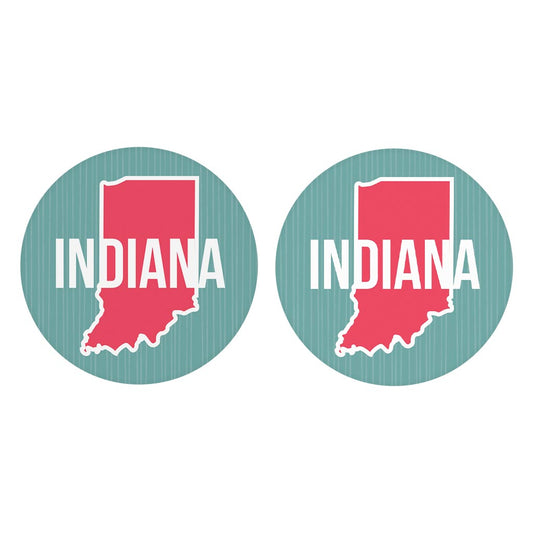 Boho Color State On Blue Indiana| Absorbent Car Coasters | Set of 2 | Min 4