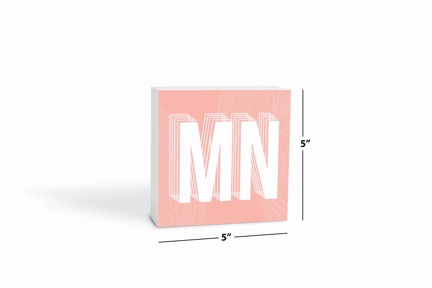 Boho Color Abbreviated On Pink Minnesota | Wood Block | Eaches | Min 4