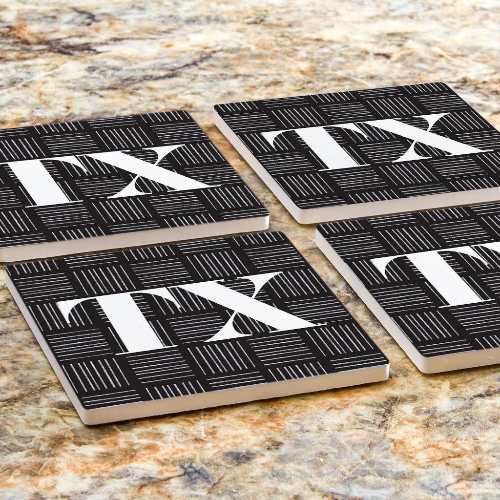 Black and White Abbreviated on Black Texas