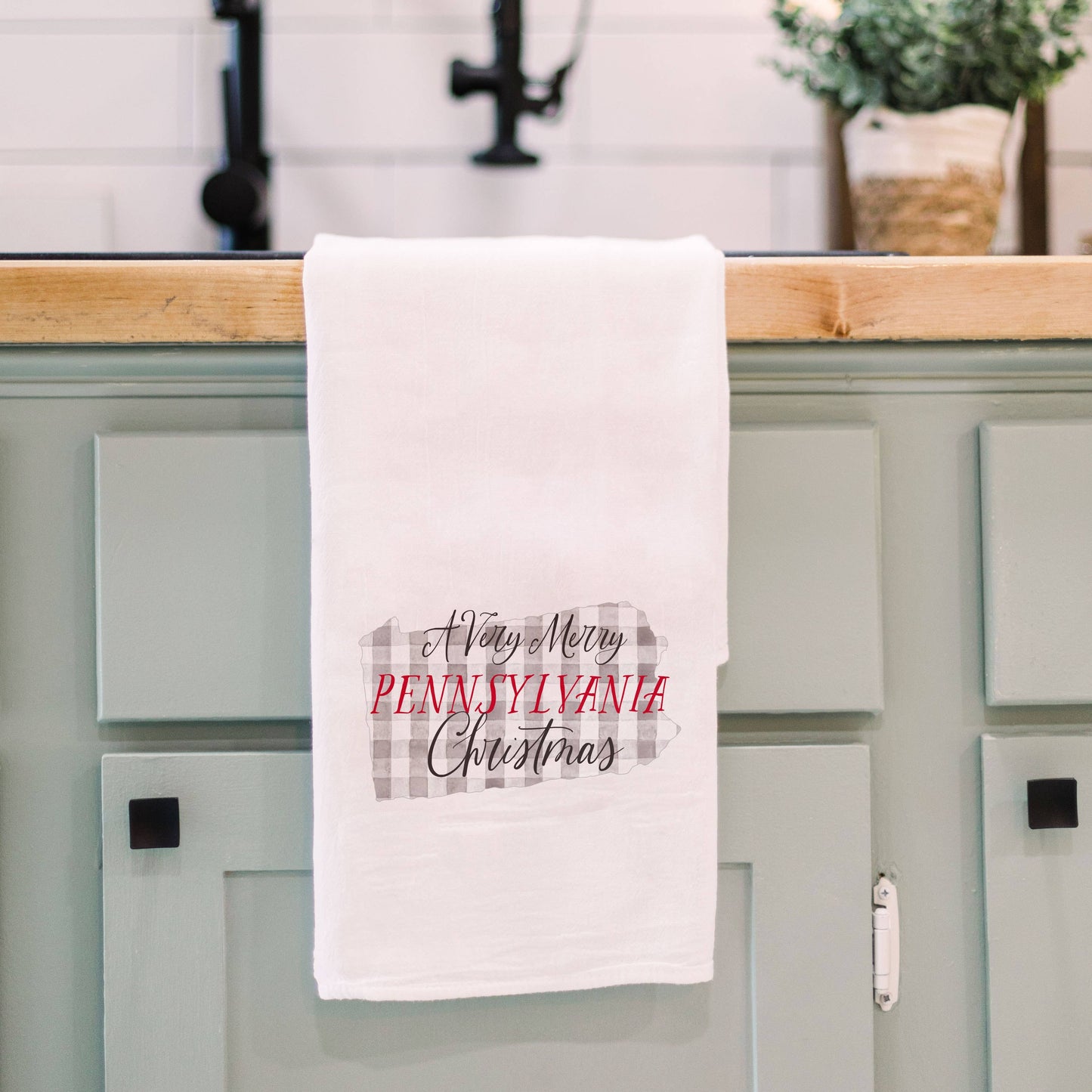 Custom State Christmas Decor, Office Gift, Tea Towel