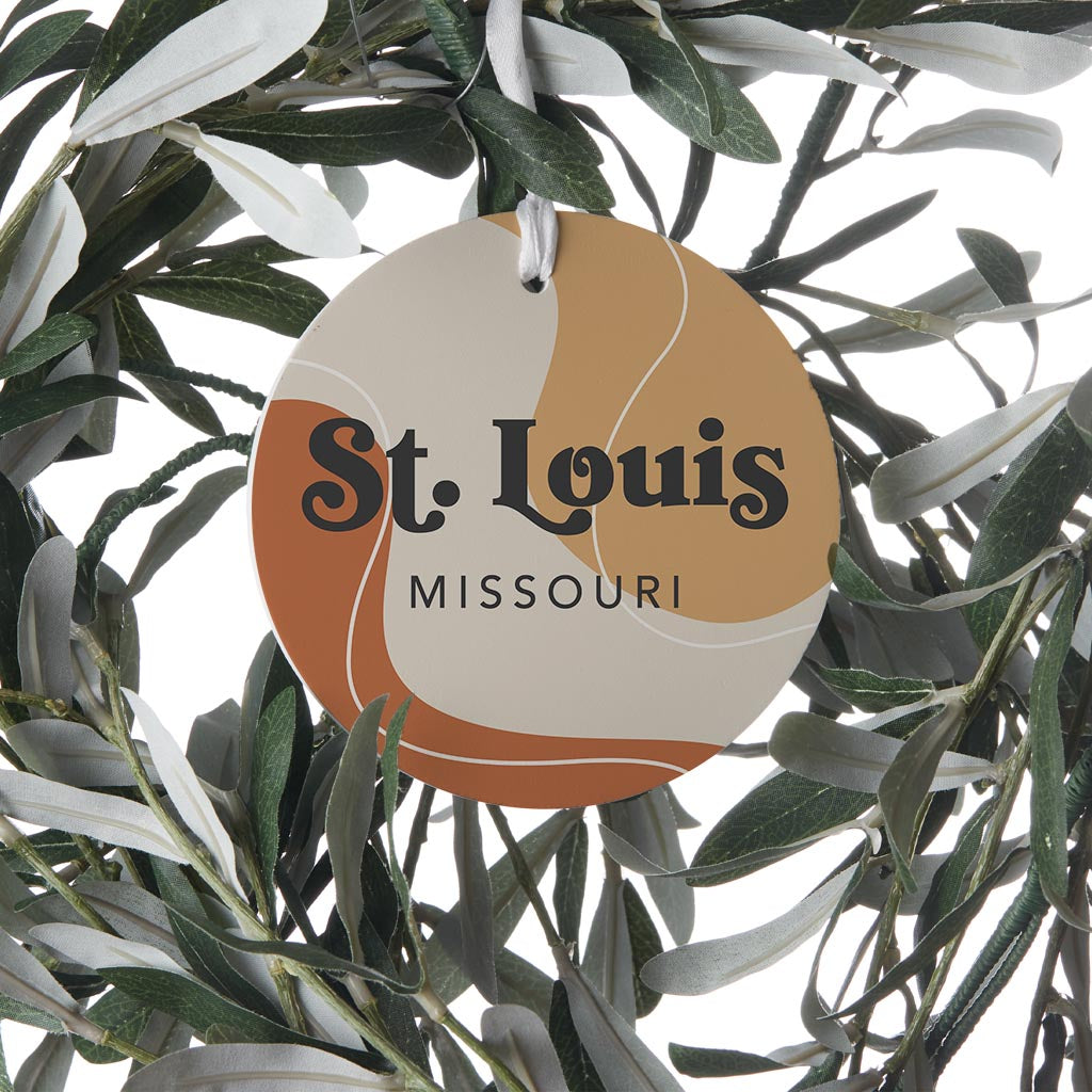 Vintage Groove Fluid Orange Missouri St Louis | Wood Ornament | Eaches | Min 6