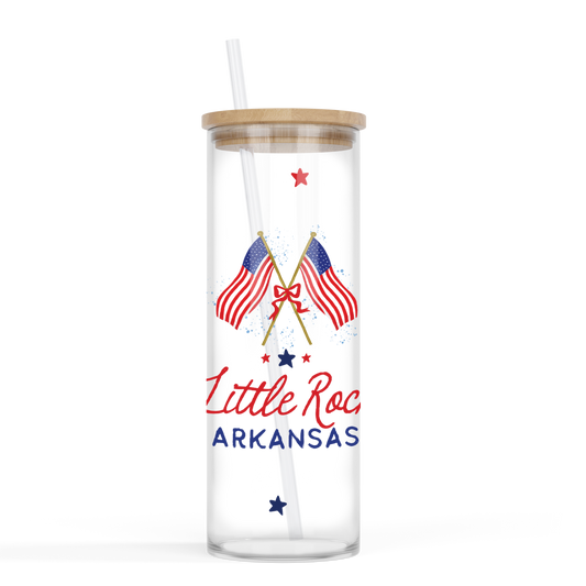 Custom City/State, Cold Brew Glass, America, Patriotic Gifts