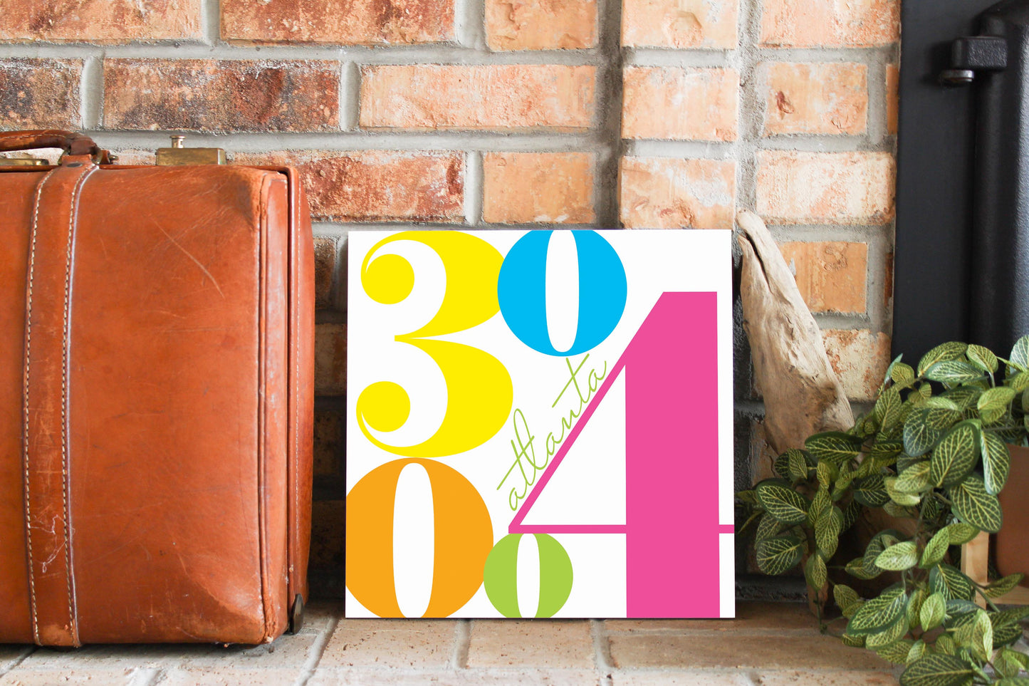 Bright Modern Color Block City Zip Georgia Atlanta | Wood Sign | Eaches | Min 2