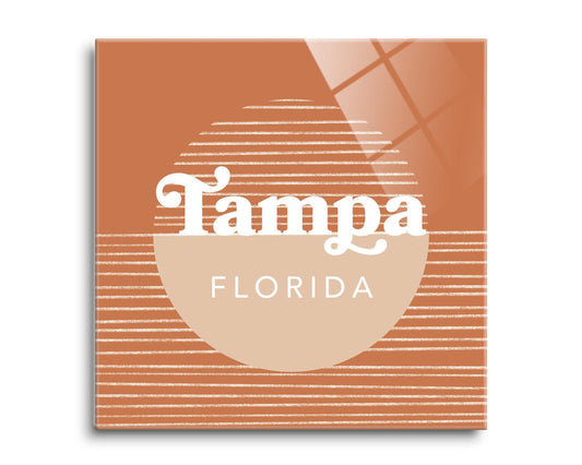 Vintage Groove Half Circle Lines Florida Tampa | Hi-Def Glass Art | Eaches | Min 2