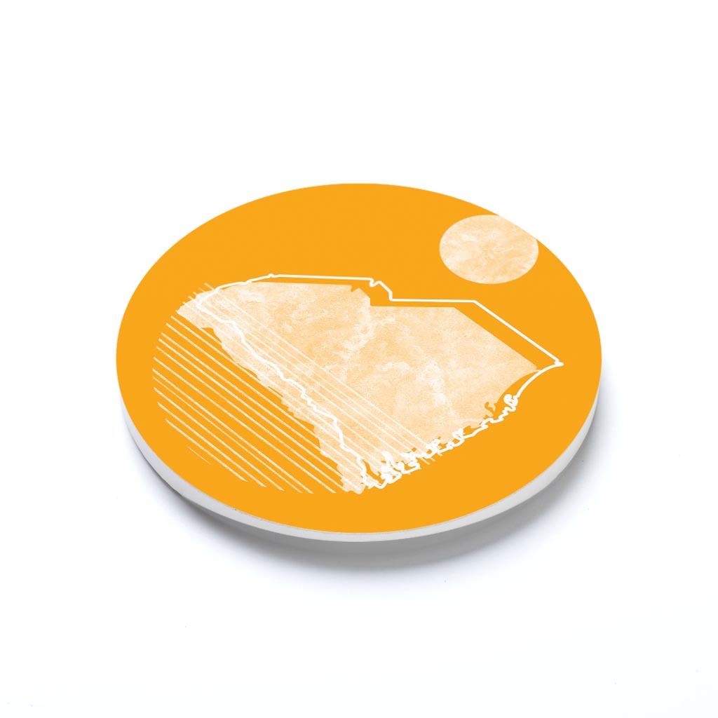 Bright Modern Geometric Orange South Carolina | 2.65x2.65