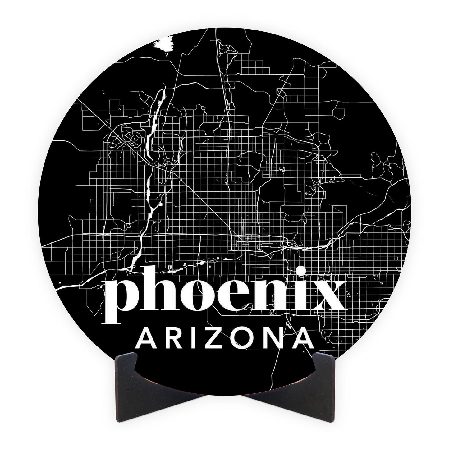 Black And White Black Map Arizona Phoenix | Wood Sign | Eaches | Min 1