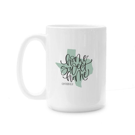 15oz Custom Ceramic Coffee Mug Home Sweet Home State Detail
