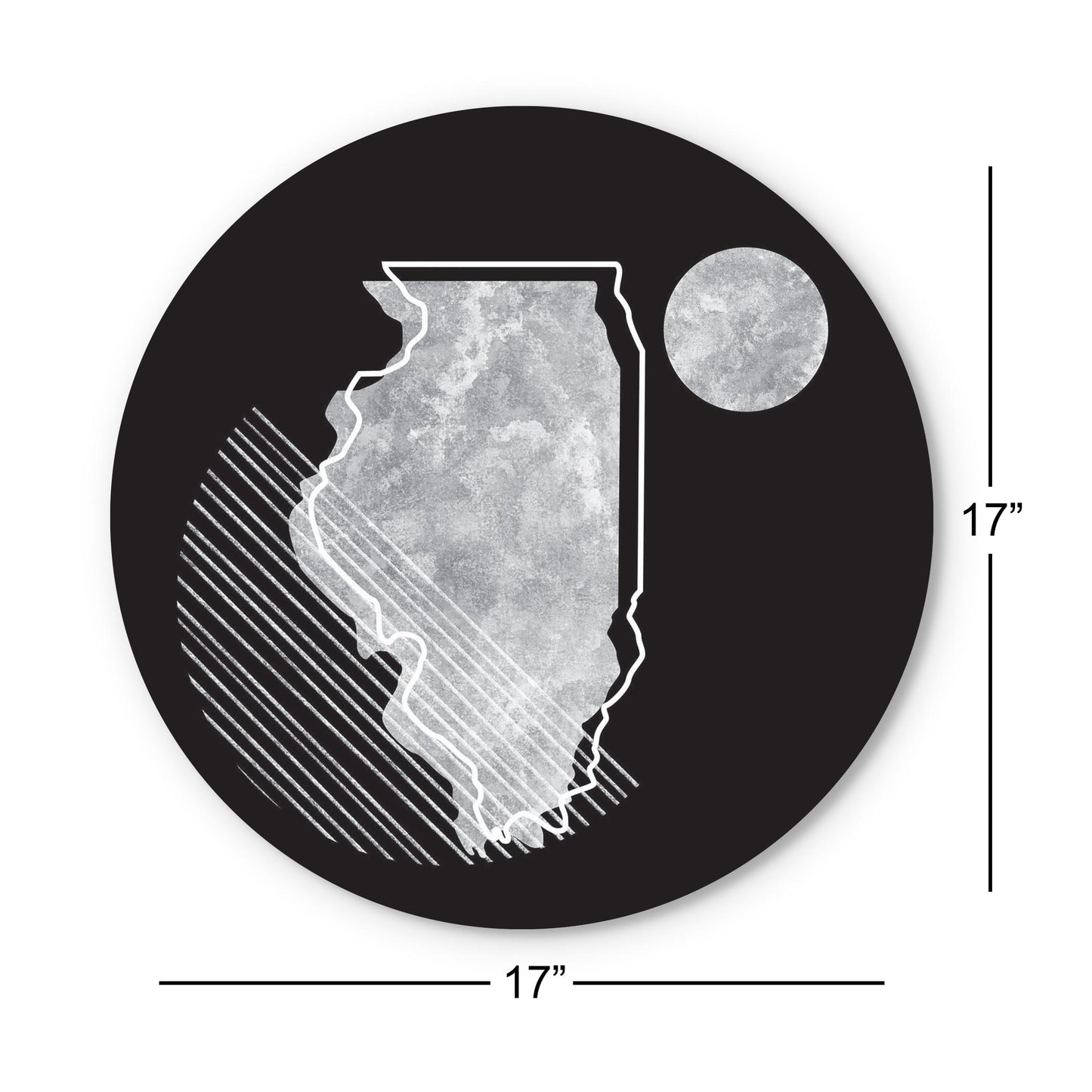 Black And White Geometric On Black Illinois | Wood Sign | Eaches | Min 1