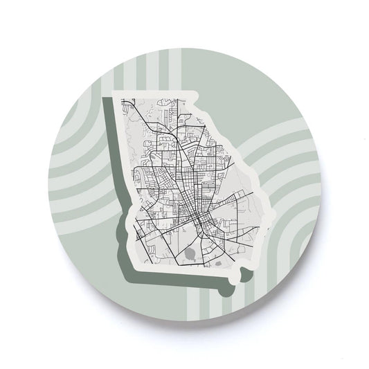 Vintage Groove Light Green Map Georgia Valdosta | 2.65x2.65