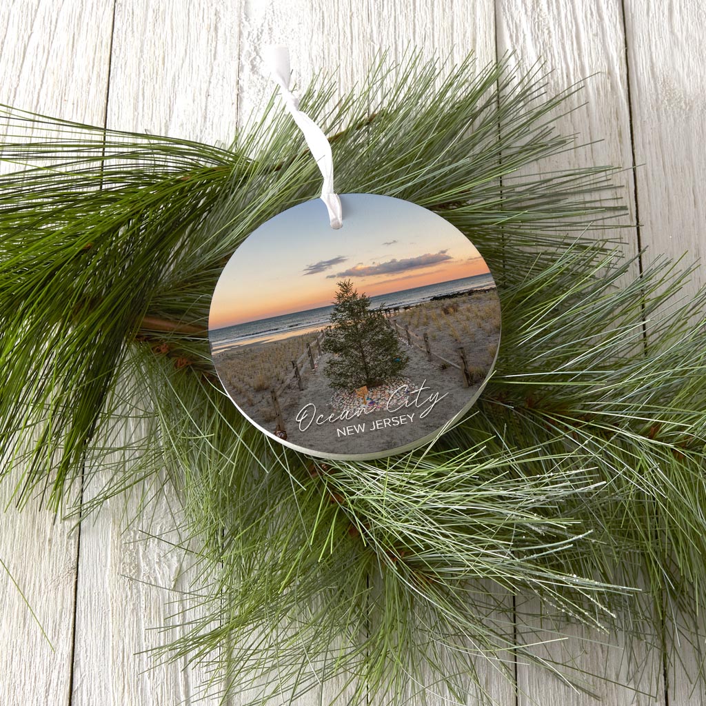 OCNJ North St Christmas Tree Ornament | Wood Ornament | Eaches | Min 6