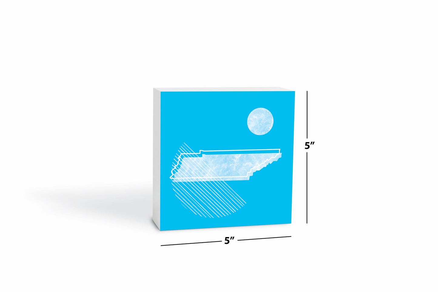 Bright Modern Geometric On Blue Tennessee | Wood Block | Eaches | Min 4