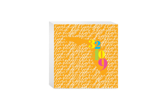 Bright Modern State Script Orange Florida Panama | Wood Block | Eaches | Min 4