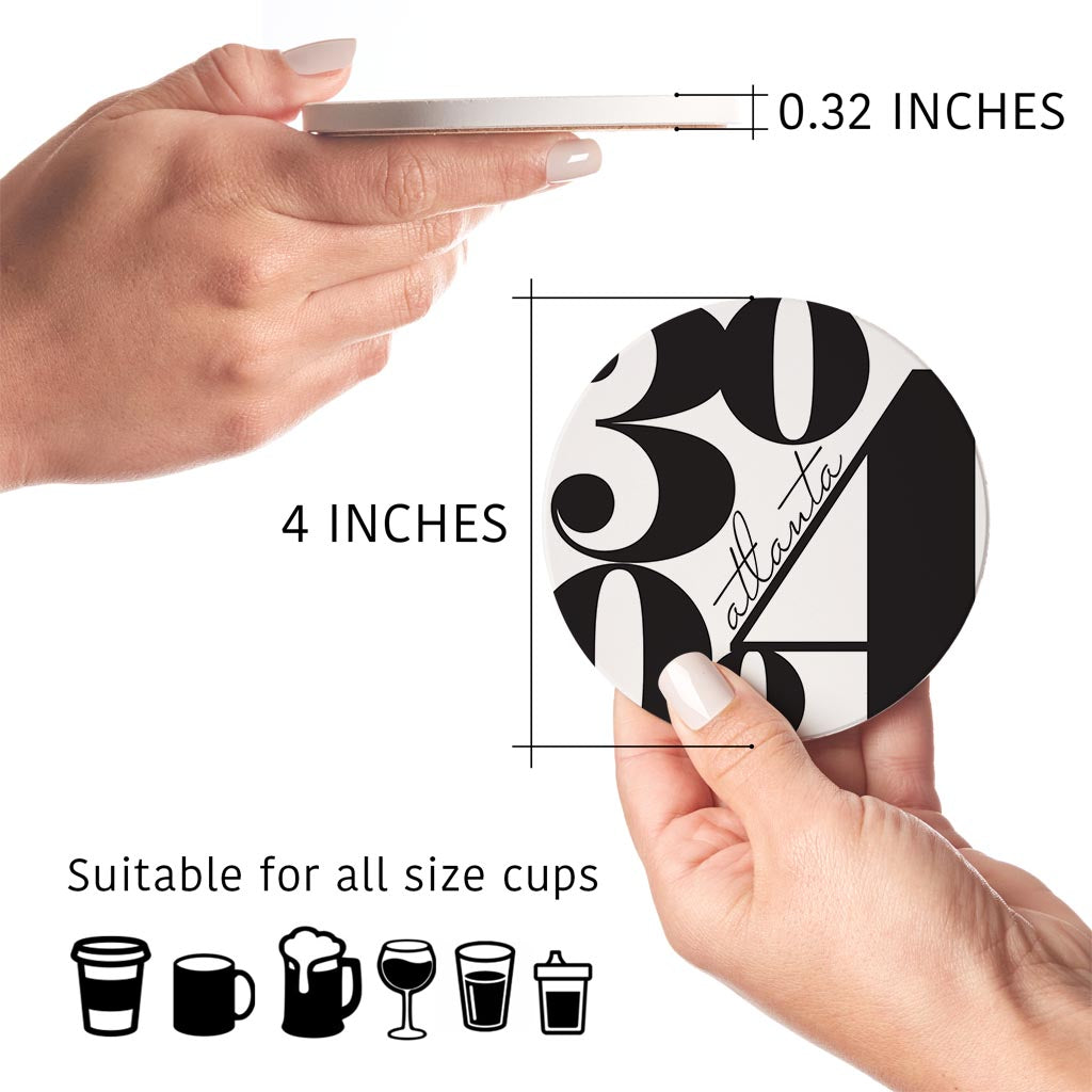Black And White Zip Block Georgia Atlanta | Absorbent Coasters | Set of 4 | Min 2