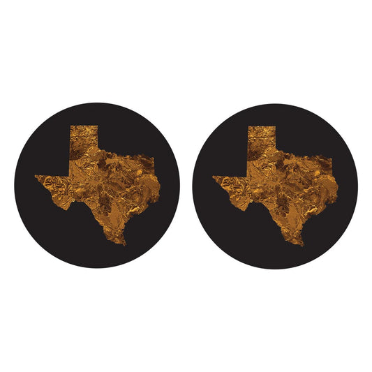 Texas State Shape Copper | Absorbent Car Coasters | Set of 2 | Min 4