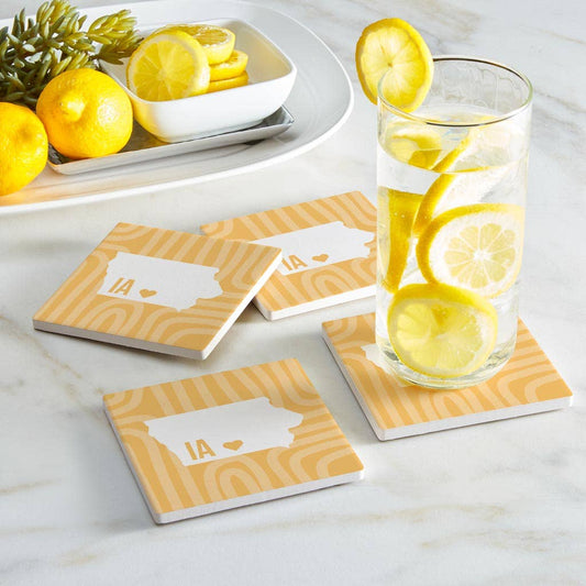 Custom City and State Set of 4 Coasters Boho Color MS94KY