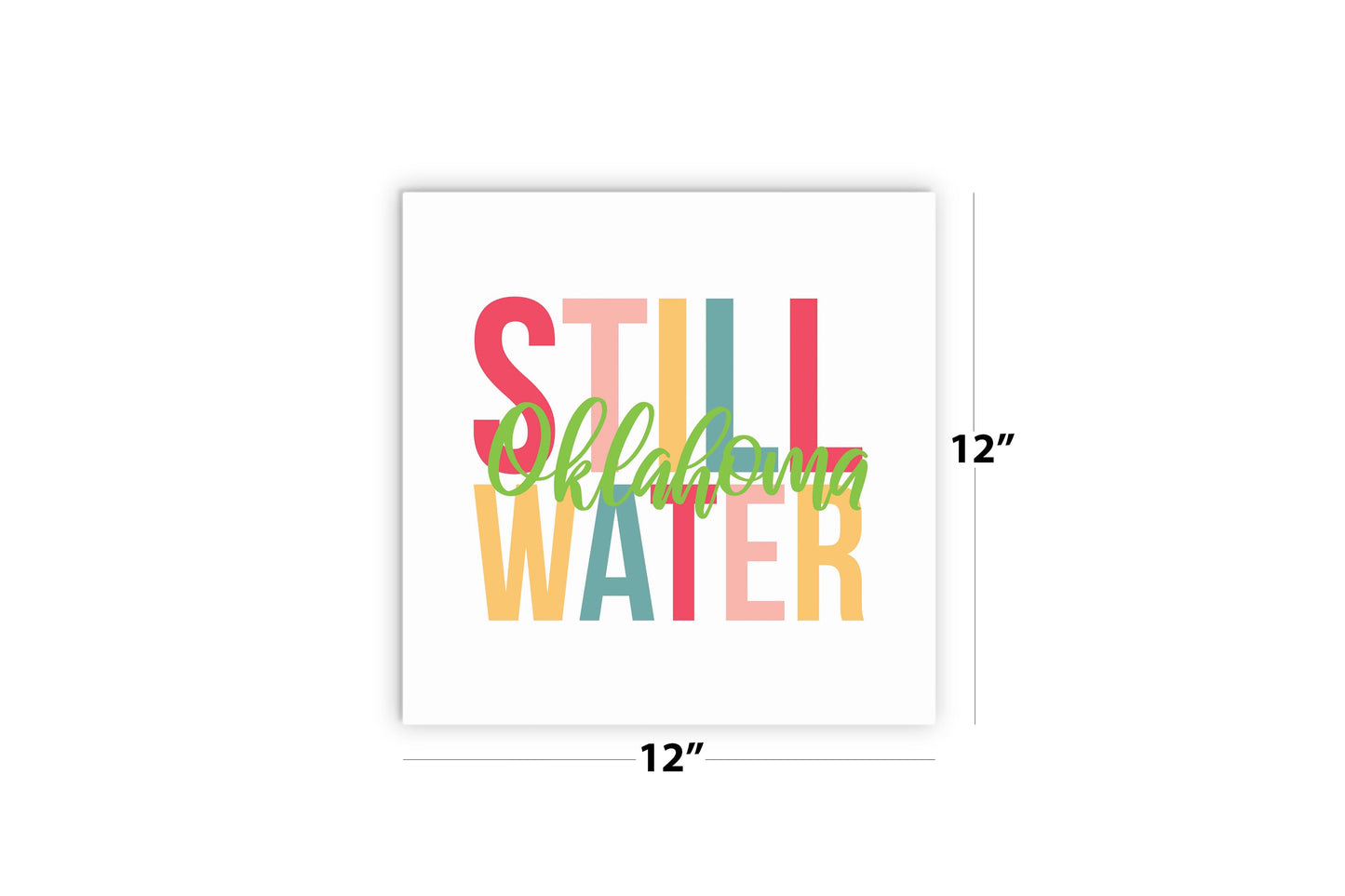 Boho Color City And State Oklahoma Stillwater | Wood Sign | Eaches | Min 2